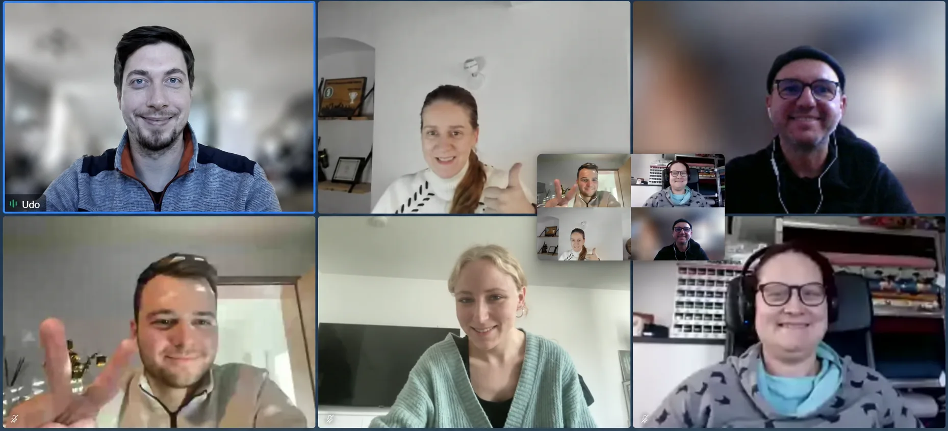 Gemeinsamer Austausch in einer Videokonferenz.